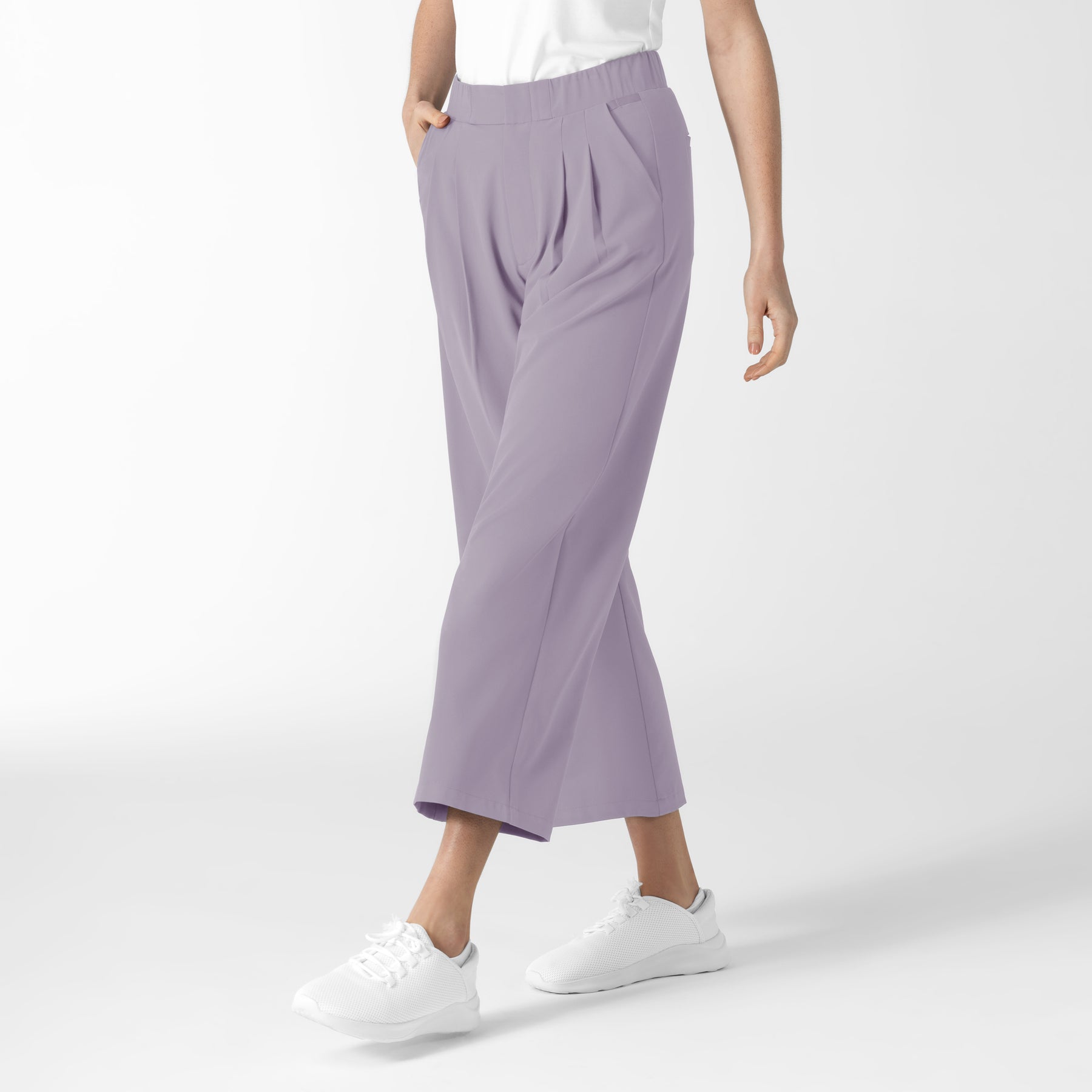 RENEW Edit Women's Cropped Wide Leg Scrub Trouser Wisteria side view