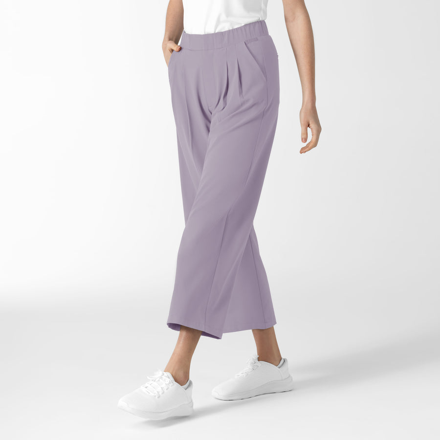 RENEW Edit Women's Cropped Wide Leg Scrub Trouser Wisteria side view