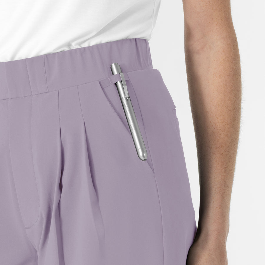 RENEW Edit Women's Cropped Wide Leg Scrub Trouser Wisteria front detail