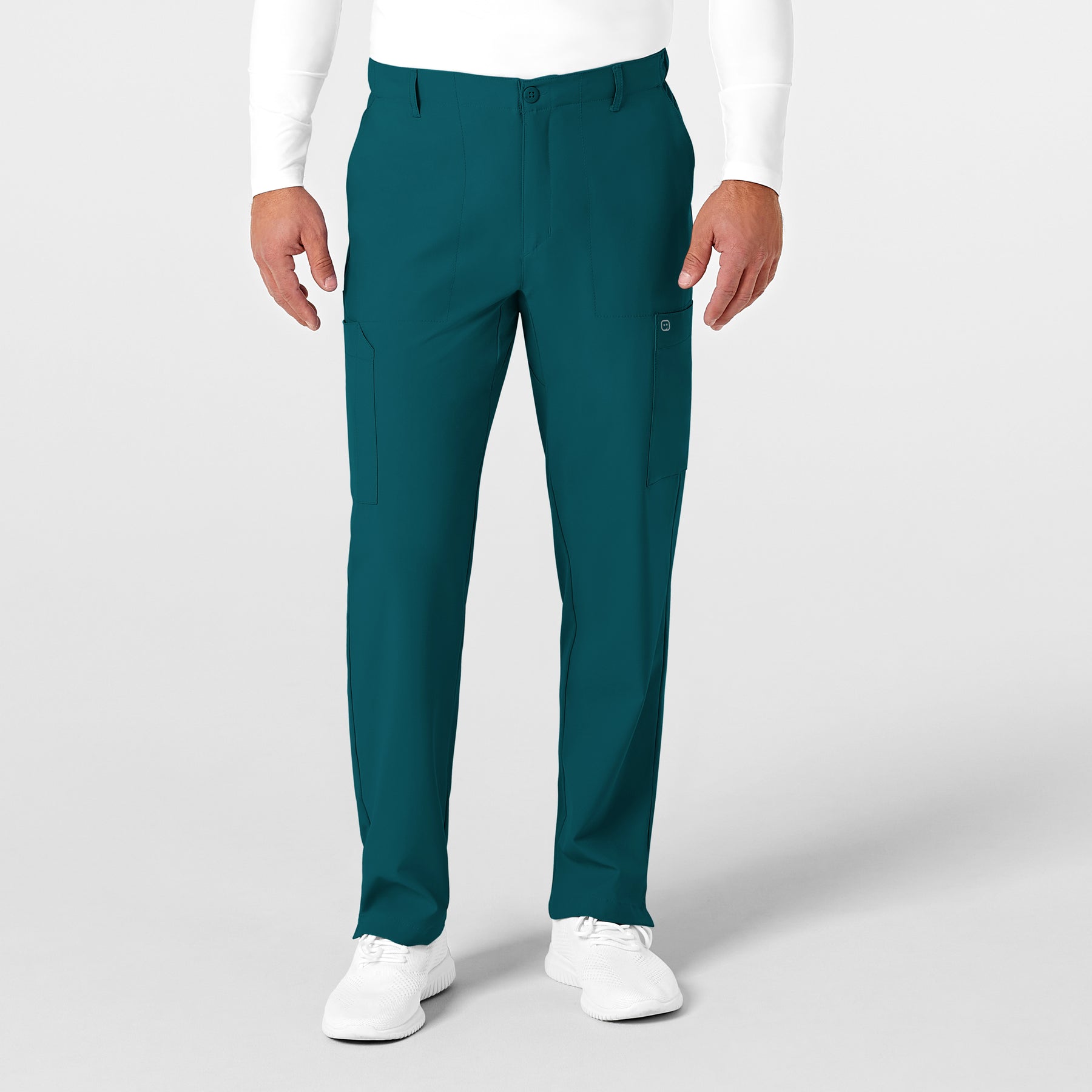 Wink W123 Men's Flat Front Cargo Scrub Pant Caribbean Blue