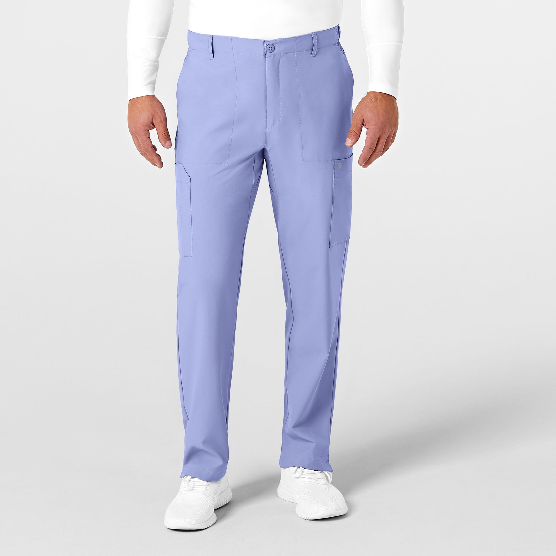 Wink W123 Men's Flat Front Cargo Scrub Pant Ceil Blue
