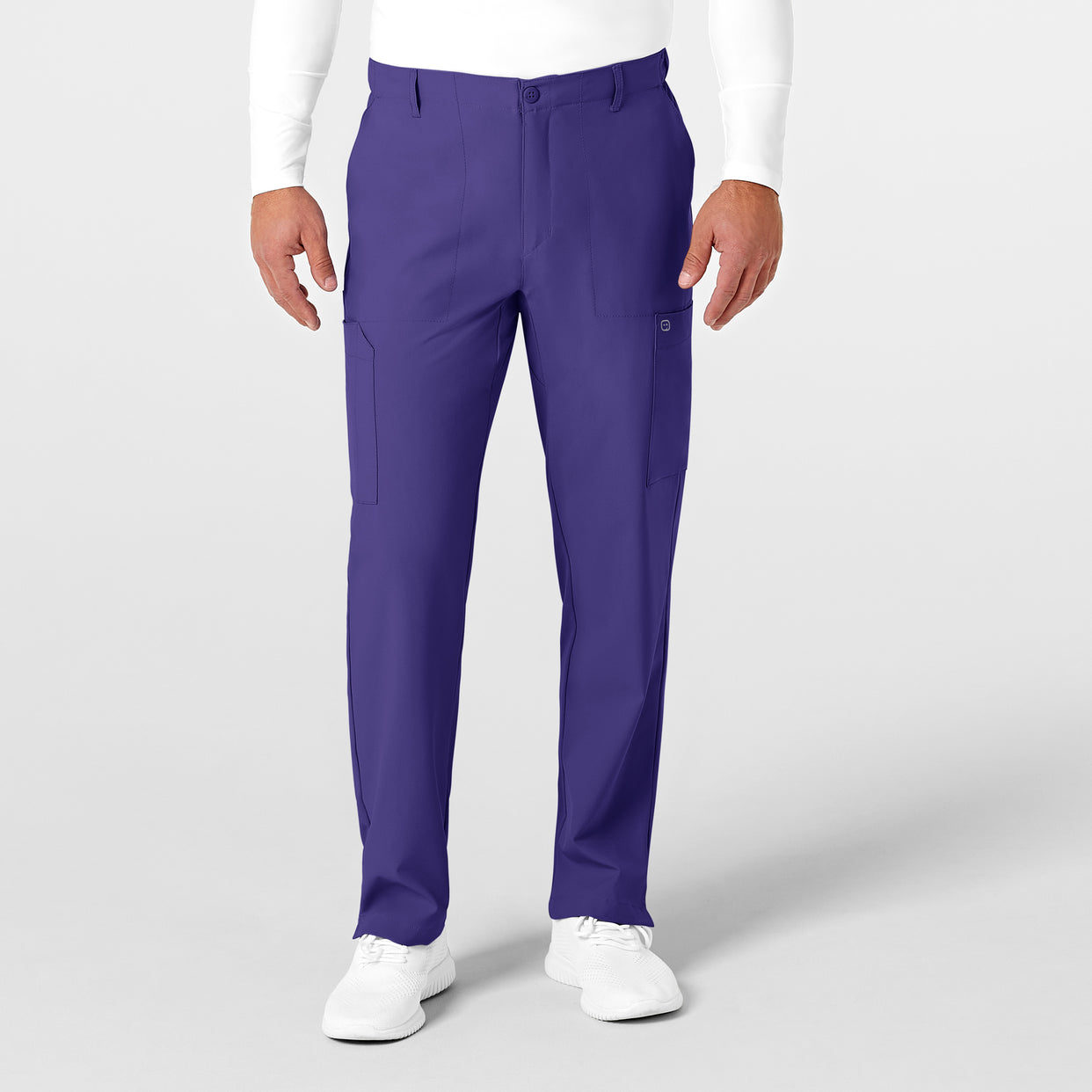 Wink W123 Men's Flat Front Cargo Scrub Pant Grape