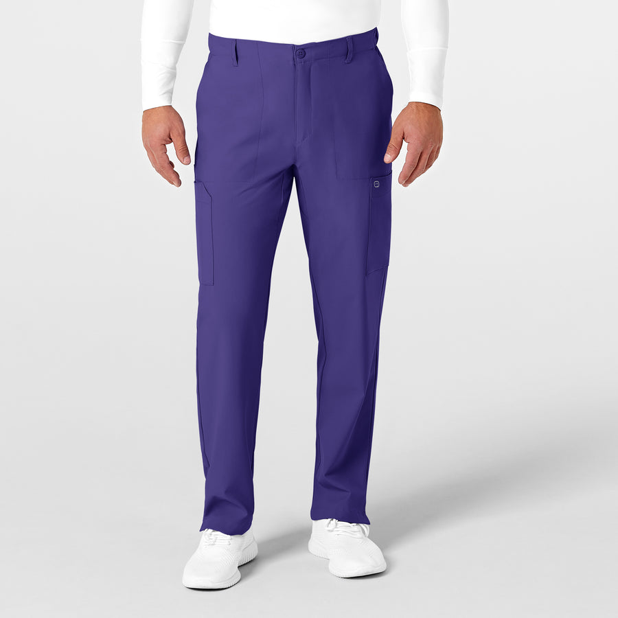 Wink W123 Men's Flat Front Cargo Scrub Pant Grape