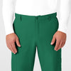 W123 Men's Flat Front Cargo Scrub Pant Hunter front detail