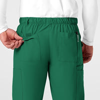 W123 Men's Flat Front Cargo Scrub Pant Hunter back detail