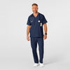 W123 Men's Flat Front Cargo Scrub Pant Navy scrub set