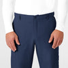 W123 Men's Flat Front Cargo Scrub Pant Navy front detail