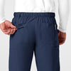 W123 Men's Flat Front Cargo Scrub Pant Navy back detail