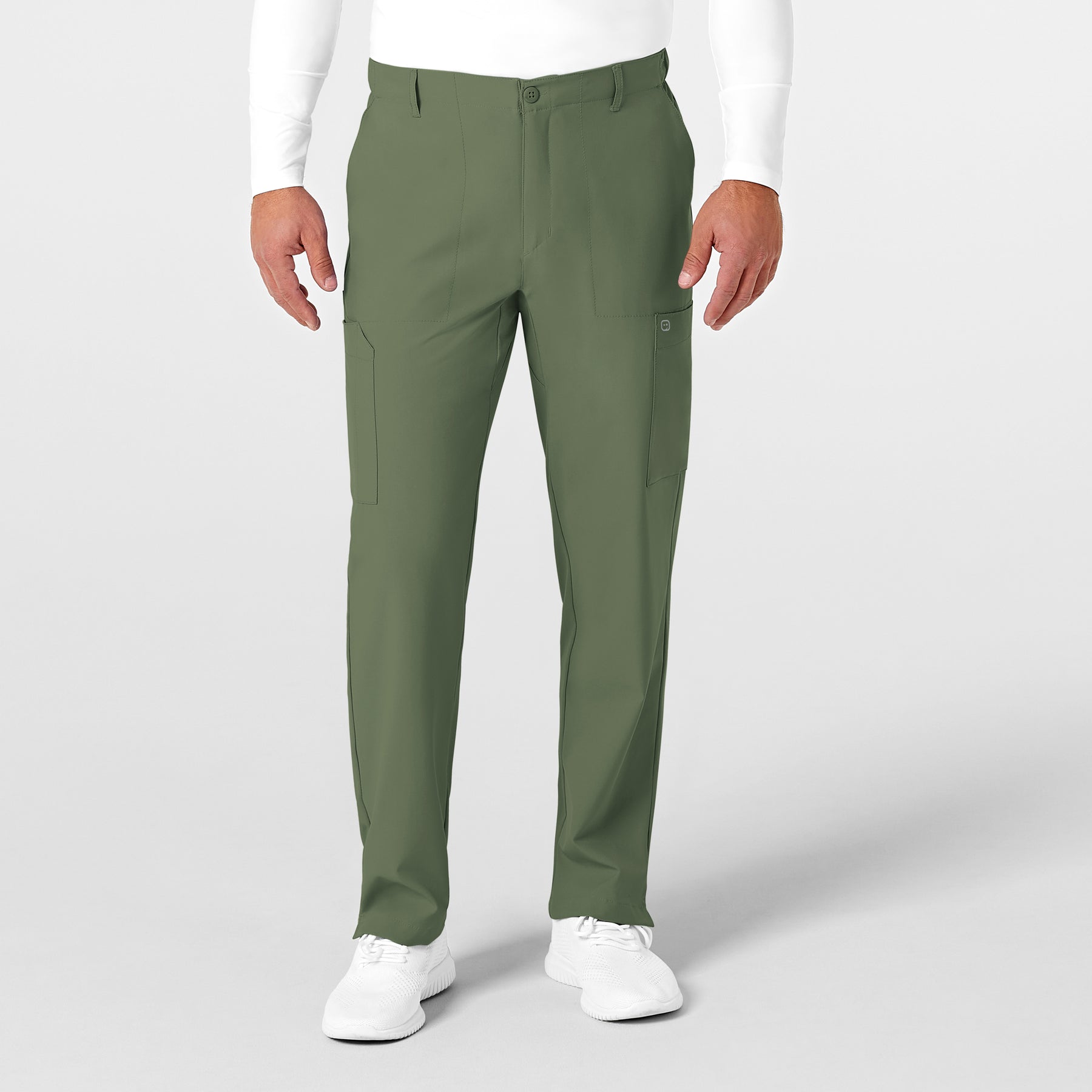 Wink W123 Men's Flat Front Cargo Scrub Pant Olive