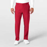 Wink W123 Men's Flat Front Cargo Scrub Pant Red