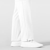 W123 Men's Flat Front Cargo Scrub Pant White hemline detail