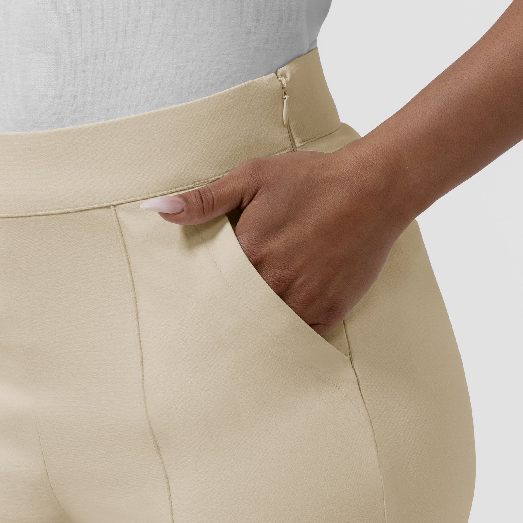 BLK Women’s Bootcut Flare Pant Coconut Milk side detail 1