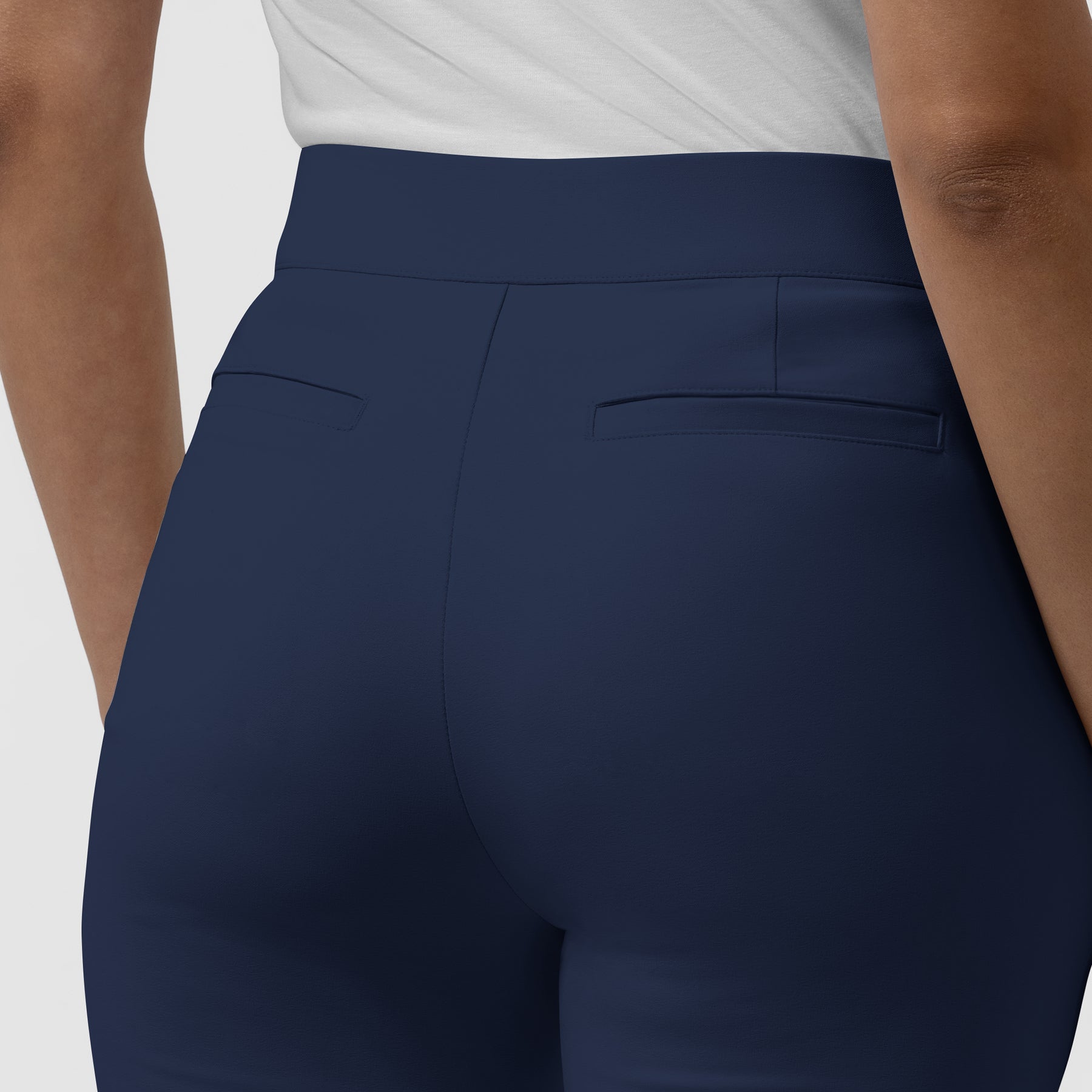 BLK Women’s Bootcut Flare Pant Navy hemline detail