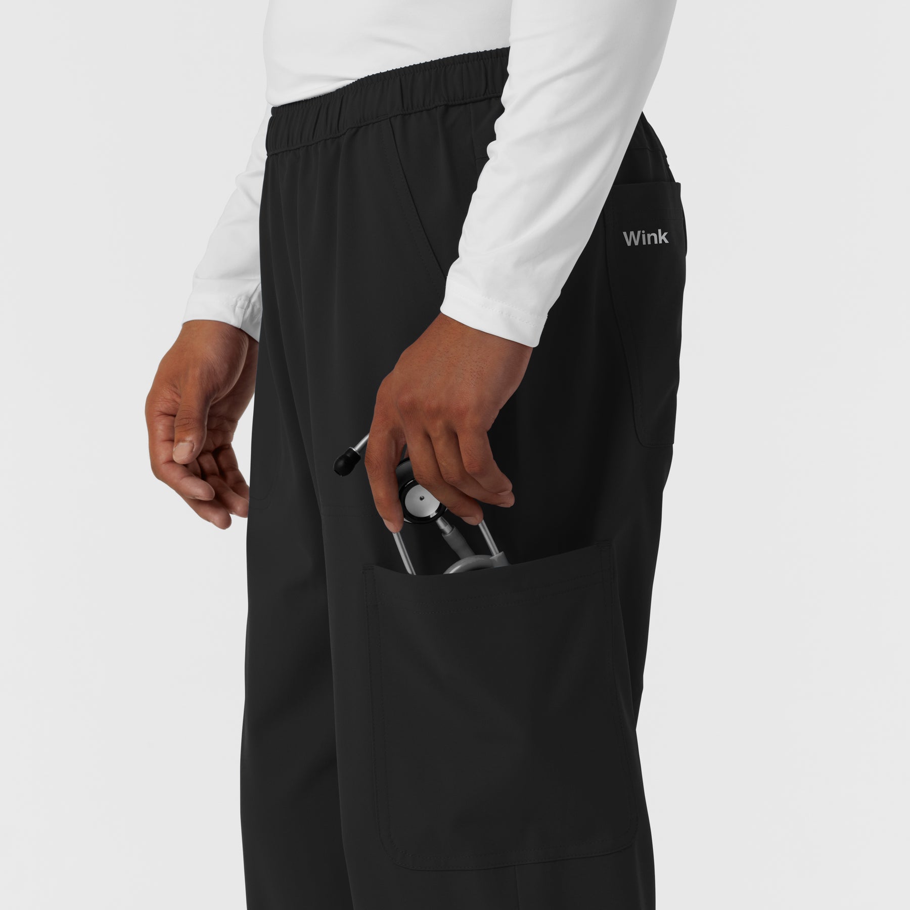 NURTUR Men's Straight Leg Cargo Scrub Pant - Black