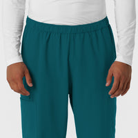 NURTUR Men's Straight Leg Cargo Scrub Pant Caribbean front detail