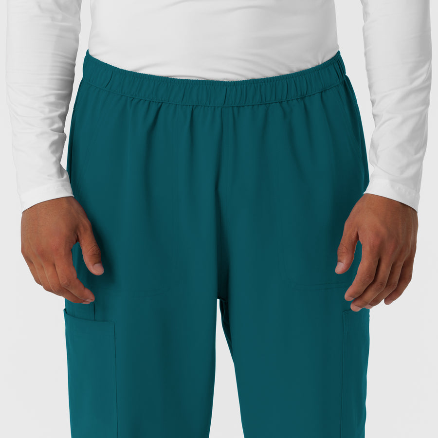 NURTUR Men's Straight Leg Cargo Scrub Pant Caribbean front detail