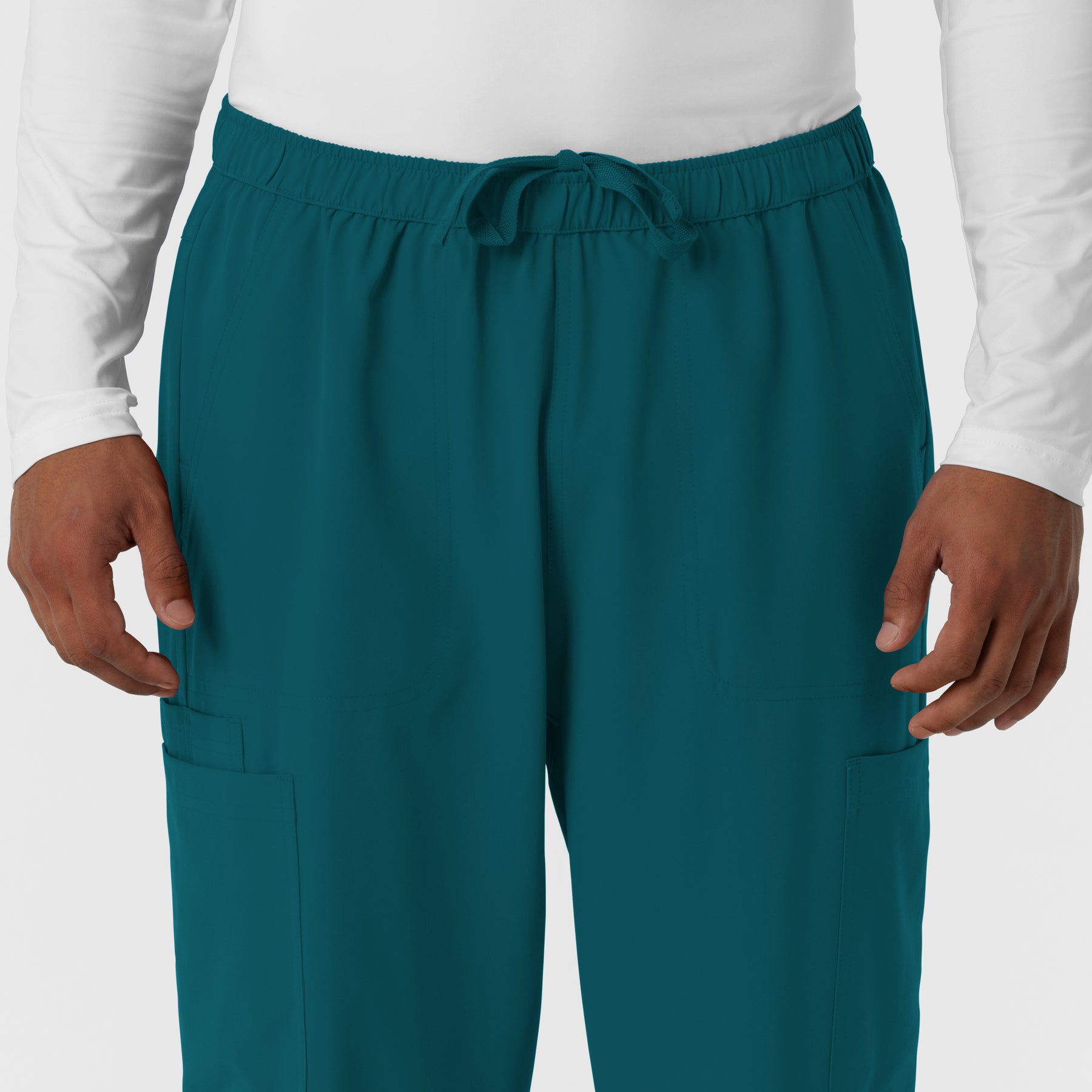 NURTUR Men's Straight Leg Cargo Scrub Pant Caribbean side detail 1