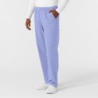 NURTUR Men's Straight Leg Cargo Scrub Pant Ceil Blue side view