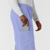 NURTUR Men's Straight Leg Cargo Scrub Pant Ceil Blue hemline detail