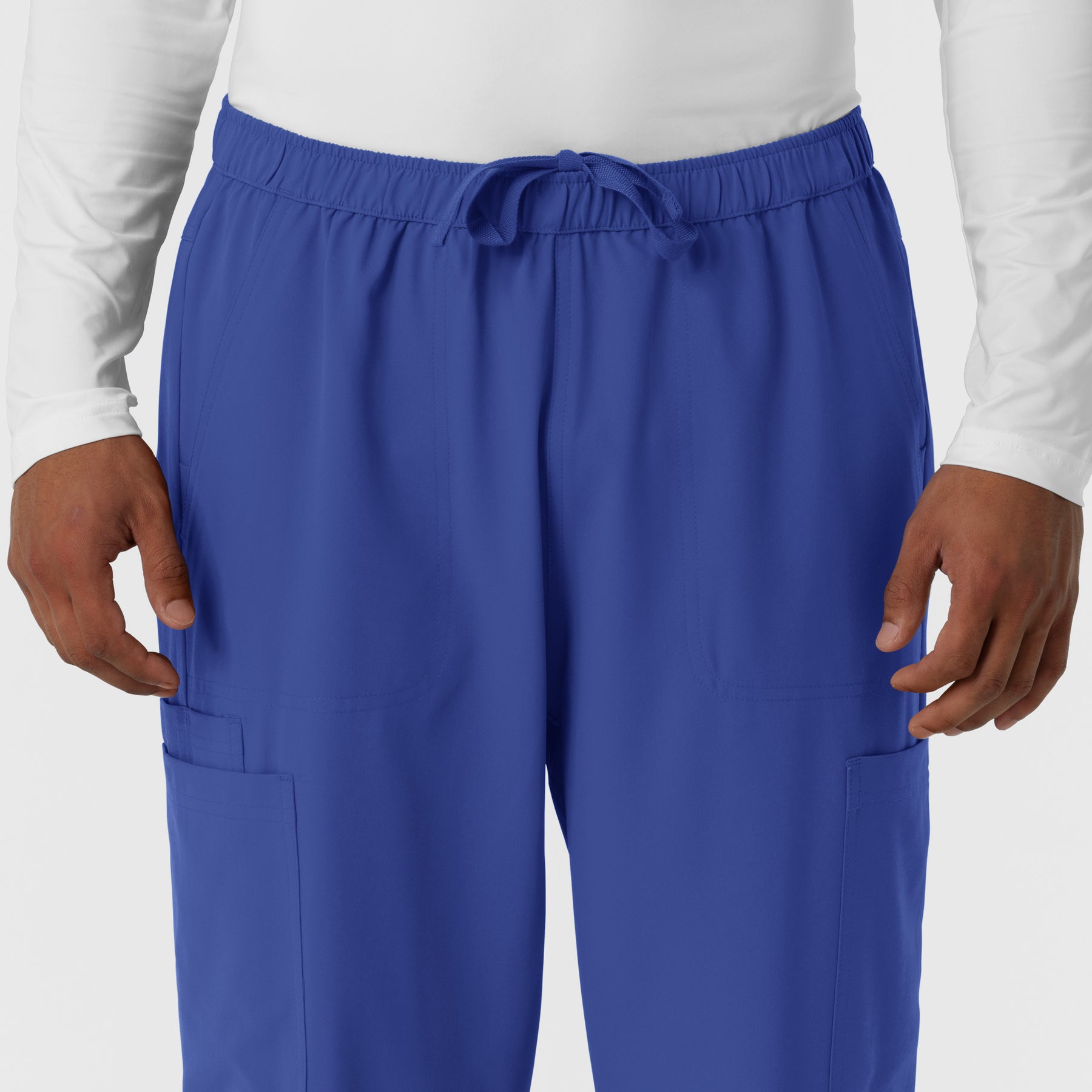 NURTUR Men's Straight Leg Cargo Scrub Pant Galaxy Blue side detail 1