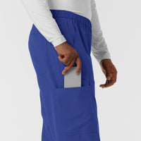 NURTUR Men's Straight Leg Cargo Scrub Pant Galaxy Blue hemline detail