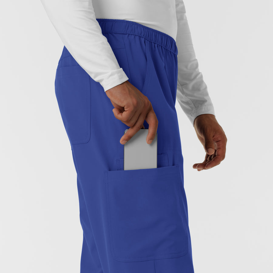 NURTUR Men's Straight Leg Cargo Scrub Pant Galaxy Blue hemline detail