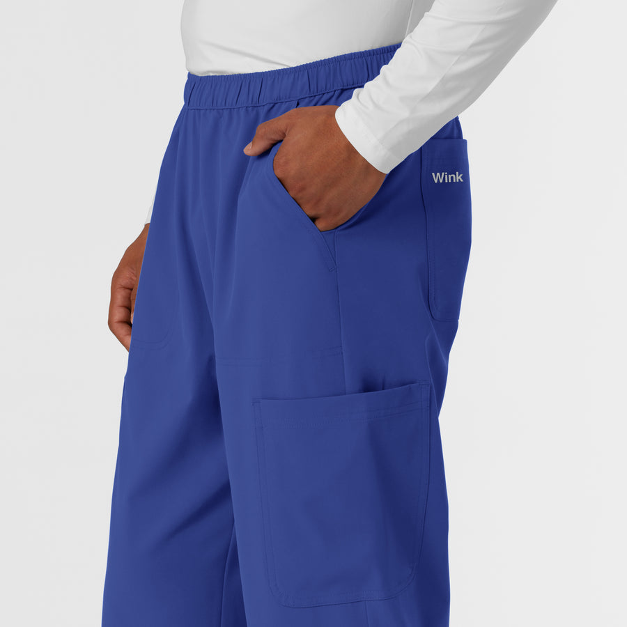 NURTUR Men's Straight Leg Cargo Scrub Pant Galaxy Blue back detail