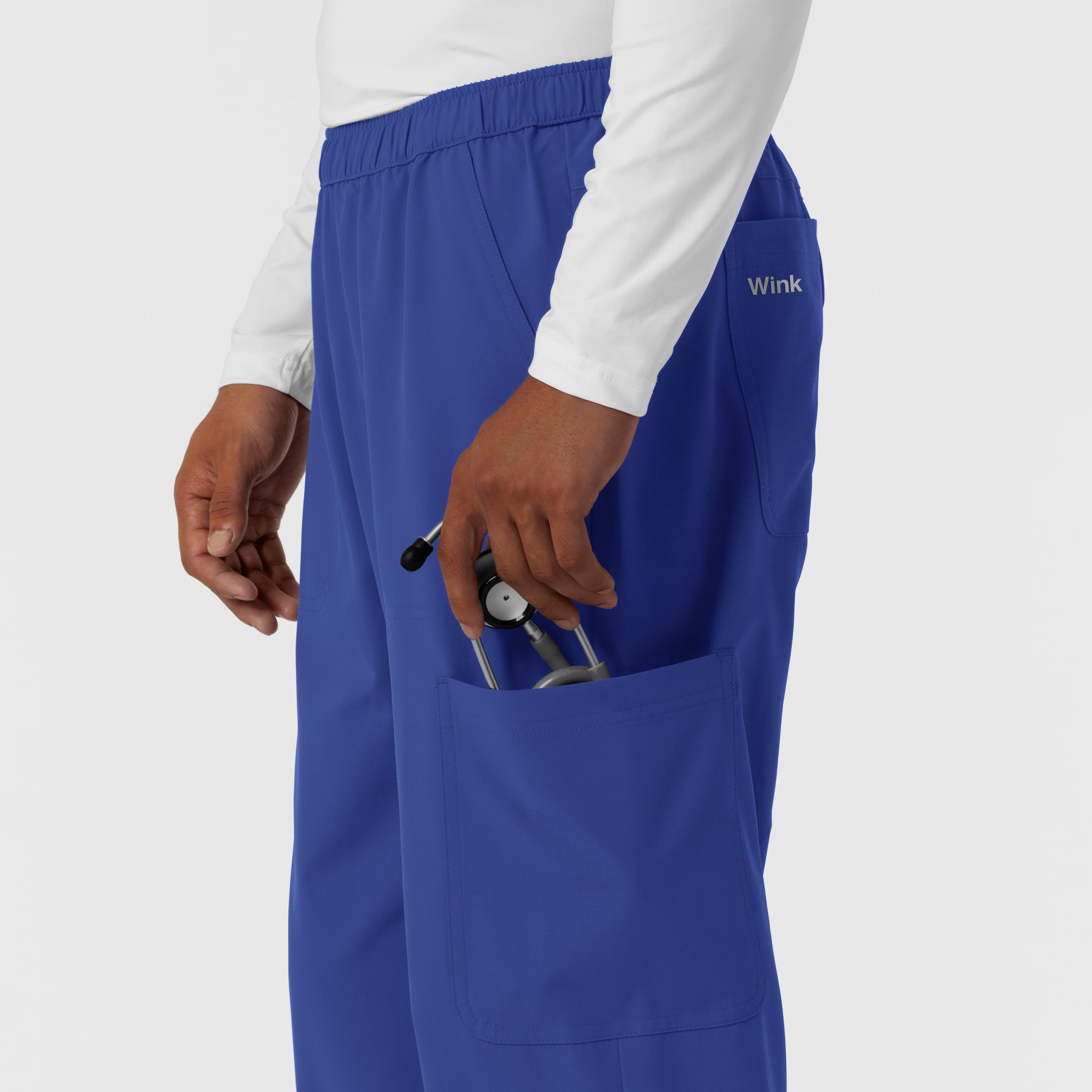 NURTUR Men's Straight Leg Cargo Scrub Pant - Galaxy Blue