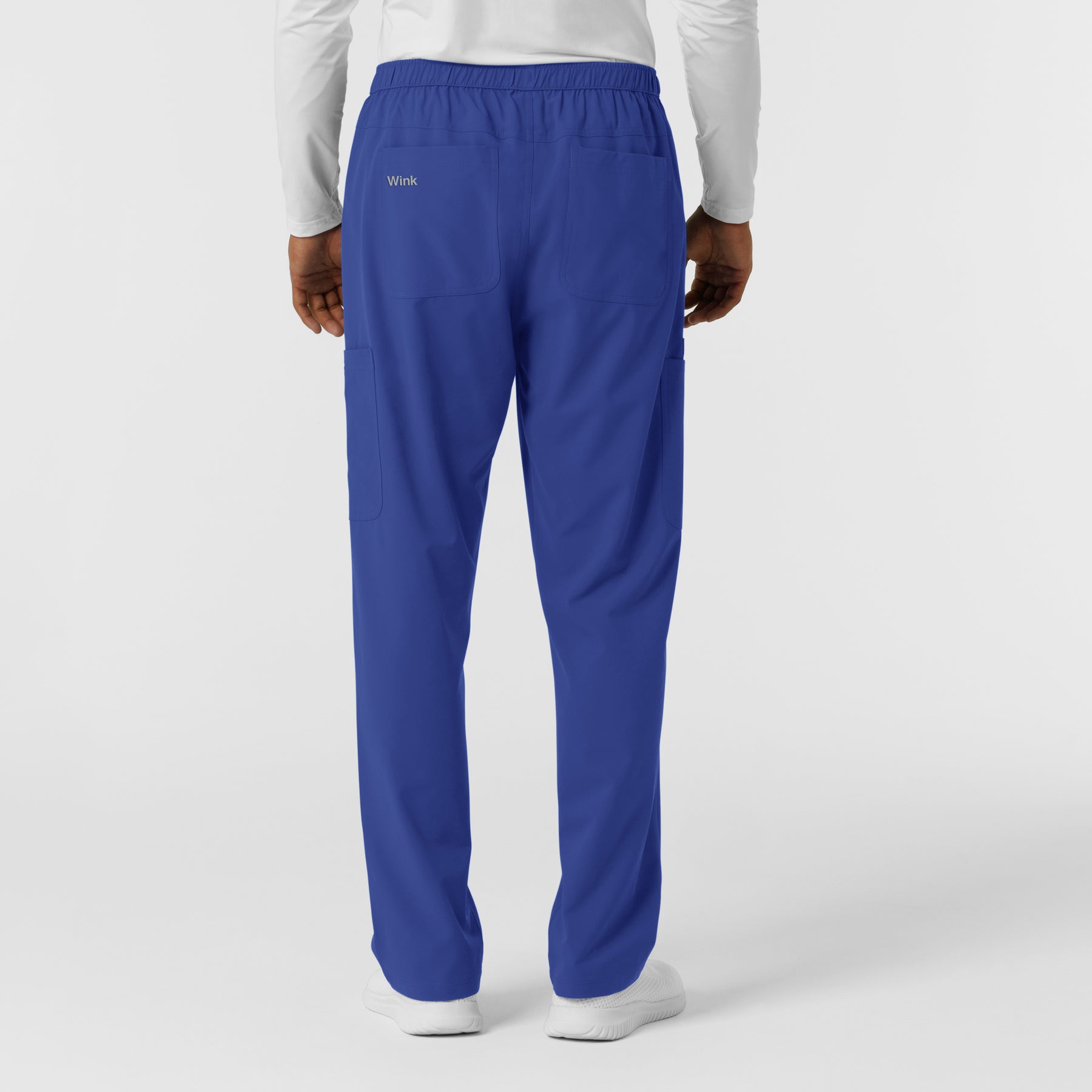 NURTUR Men's Straight Leg Cargo Scrub Pant Galaxy Blue back view