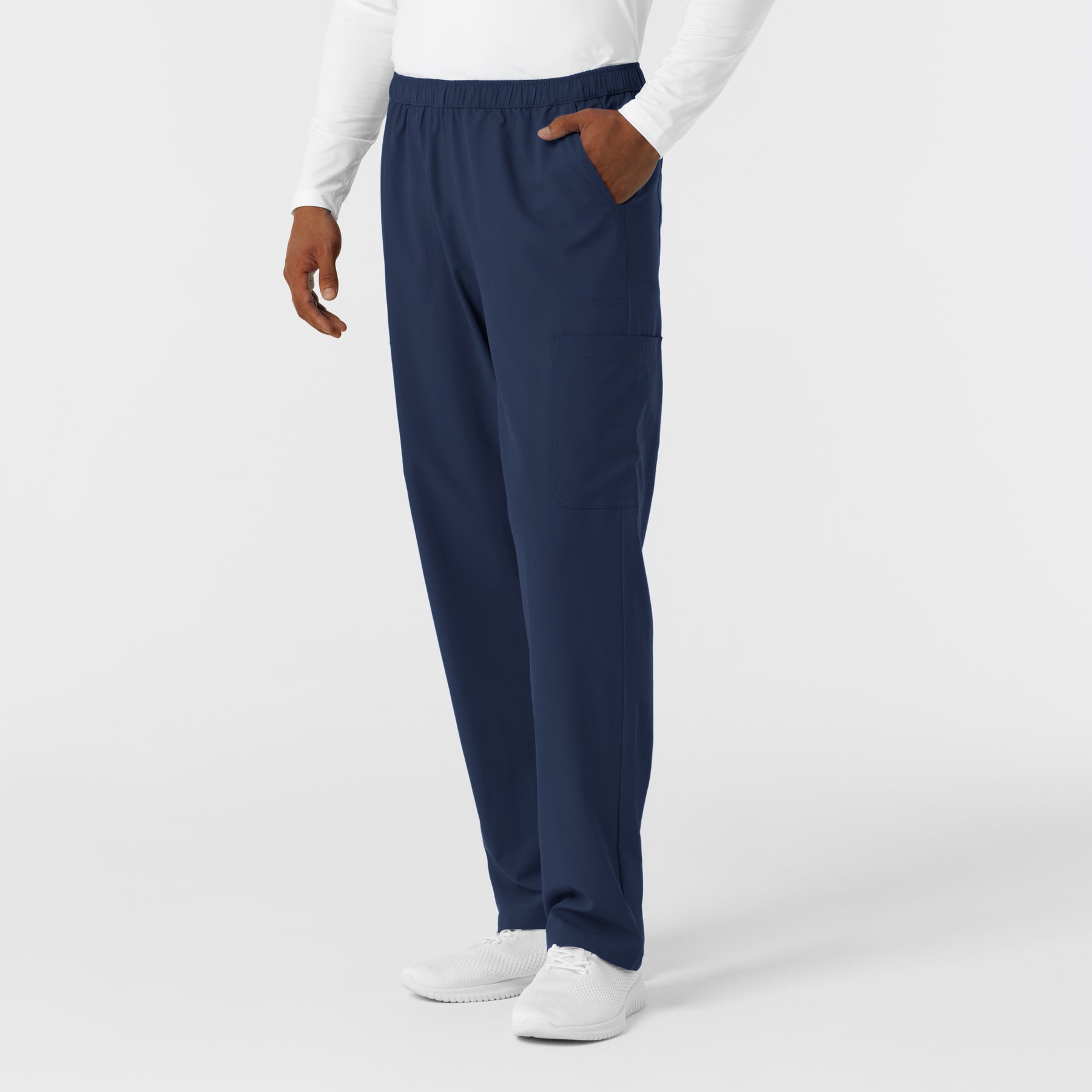 NURTUR Men's Straight Leg Cargo Scrub Pant Navy side view