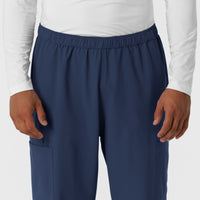 NURTUR Men's Straight Leg Cargo Scrub Pant Navy front detail