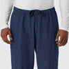 NURTUR Men's Straight Leg Cargo Scrub Pant Navy side detail 1