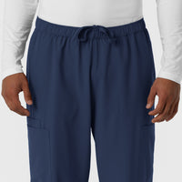 NURTUR Men's Straight Leg Cargo Scrub Pant Navy side detail 1