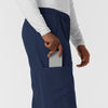NURTUR Men's Straight Leg Cargo Scrub Pant Navy hemline detail
