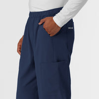 NURTUR Men's Straight Leg Cargo Scrub Pant Navy back detail