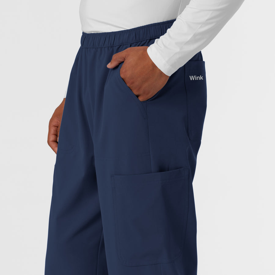 NURTUR Men's Straight Leg Cargo Scrub Pant Navy back detail