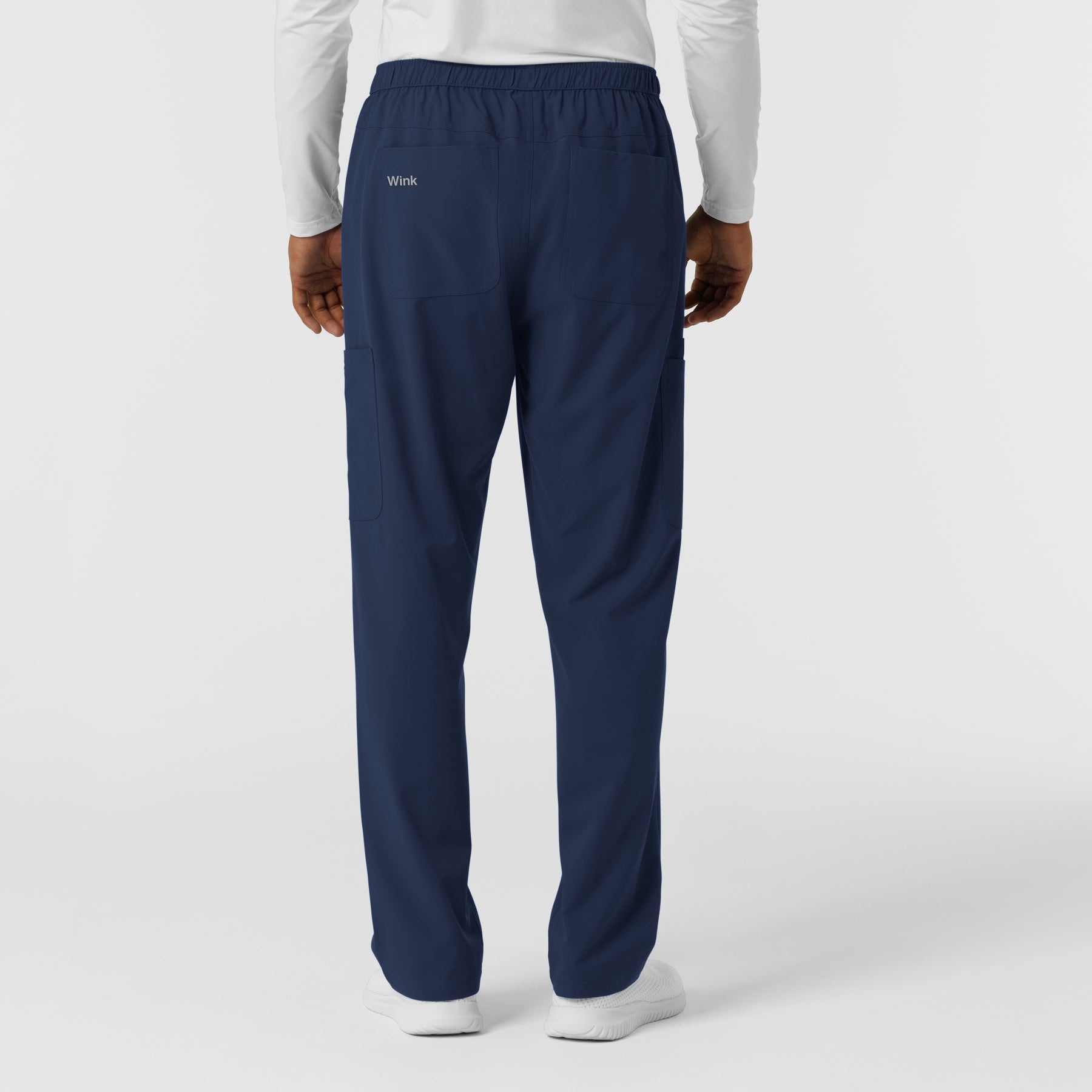 NURTUR Men's Straight Leg Cargo Scrub Pant Navy back view