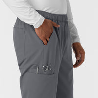 NURTUR Men's Straight Leg Cargo Scrub Pant Pewter side detail 2