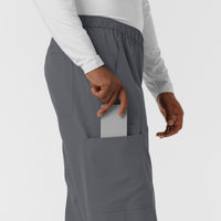 NURTUR Men's Straight Leg Cargo Scrub Pant Pewter hemline detail