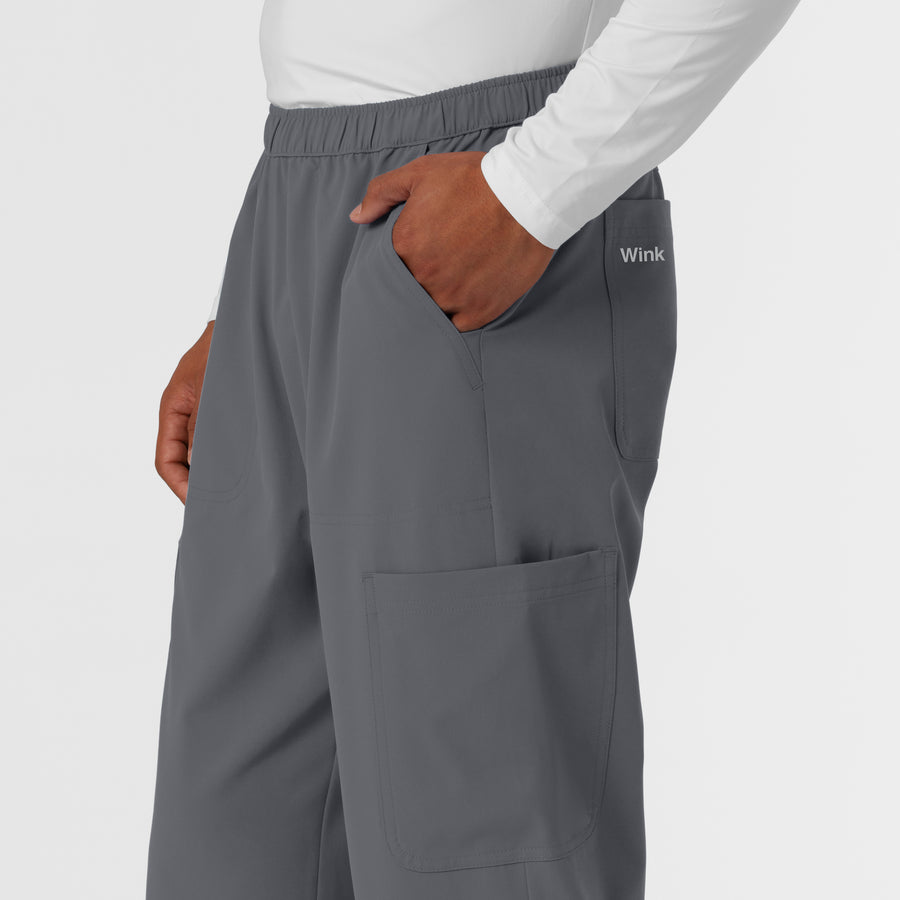 NURTUR Men's Straight Leg Cargo Scrub Pant Pewter back detail