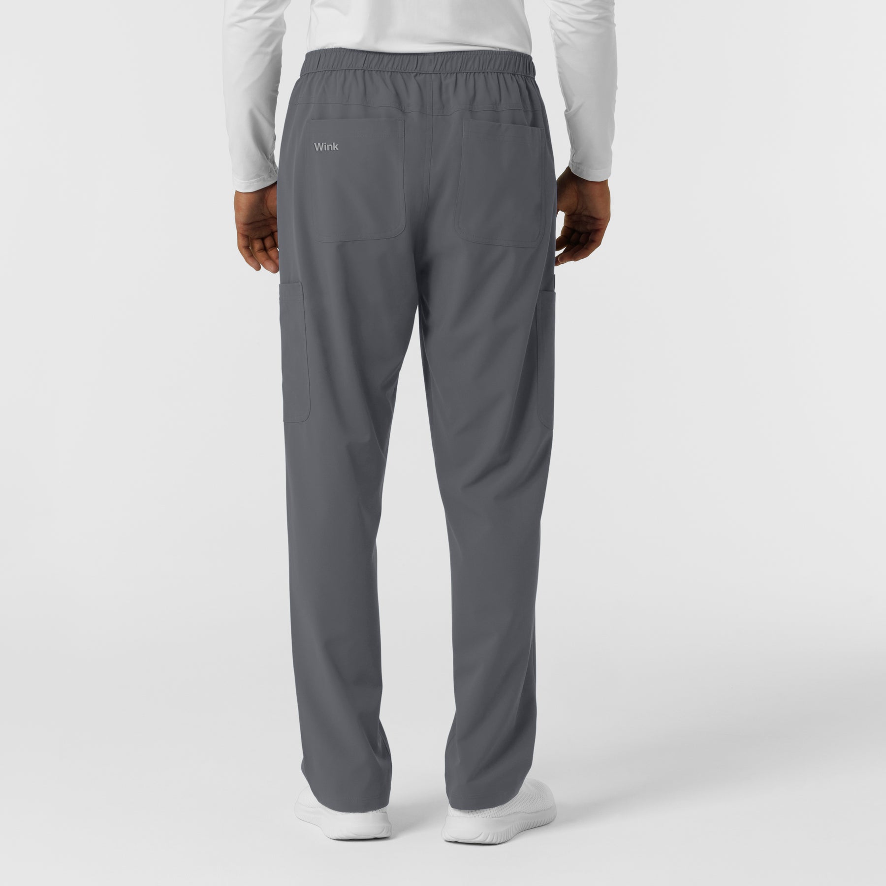 NURTUR Men's Straight Leg Cargo Scrub Pant Pewter back view