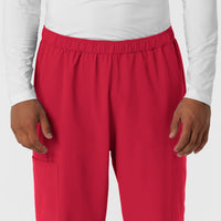 Nurtur Men's Straight Leg Cargo Scrub Pant - Red