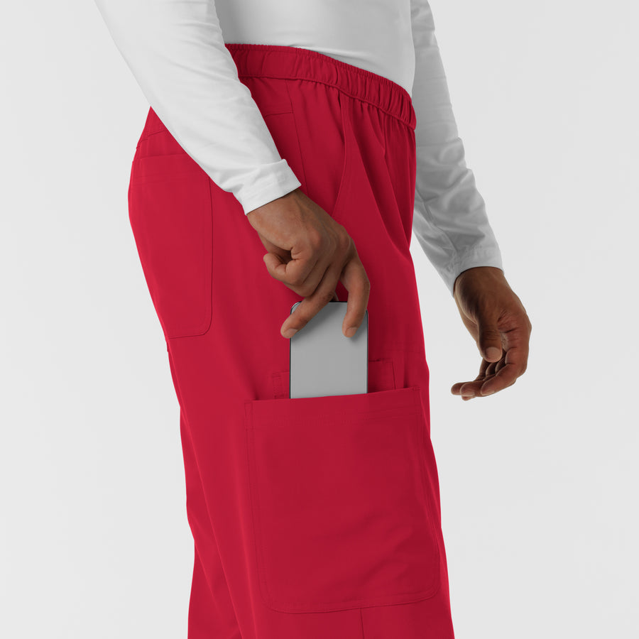 Nurtur Men's Straight Leg Cargo Scrub Pant - Red