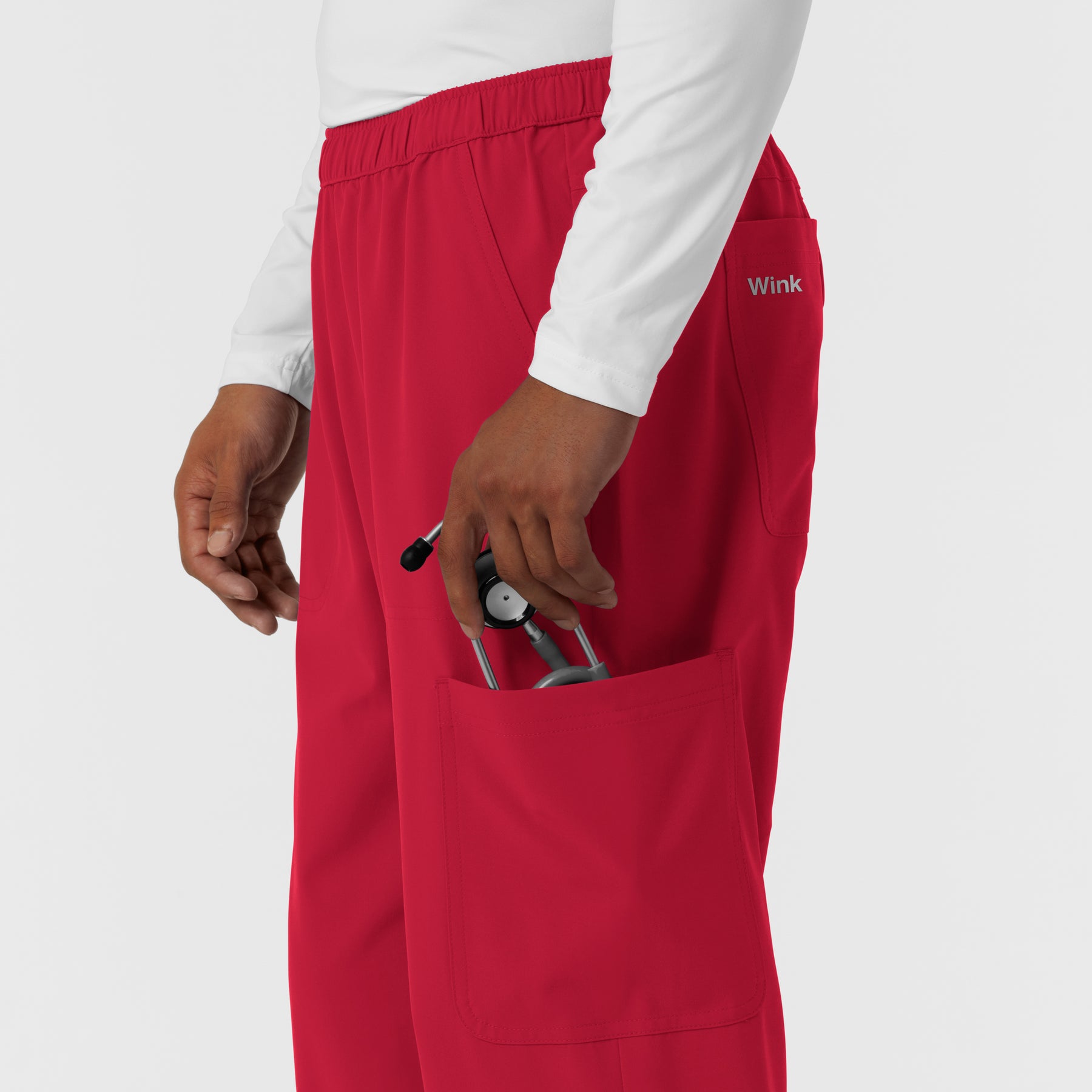 Nurtur Men's Straight Leg Cargo Scrub Pant - Red