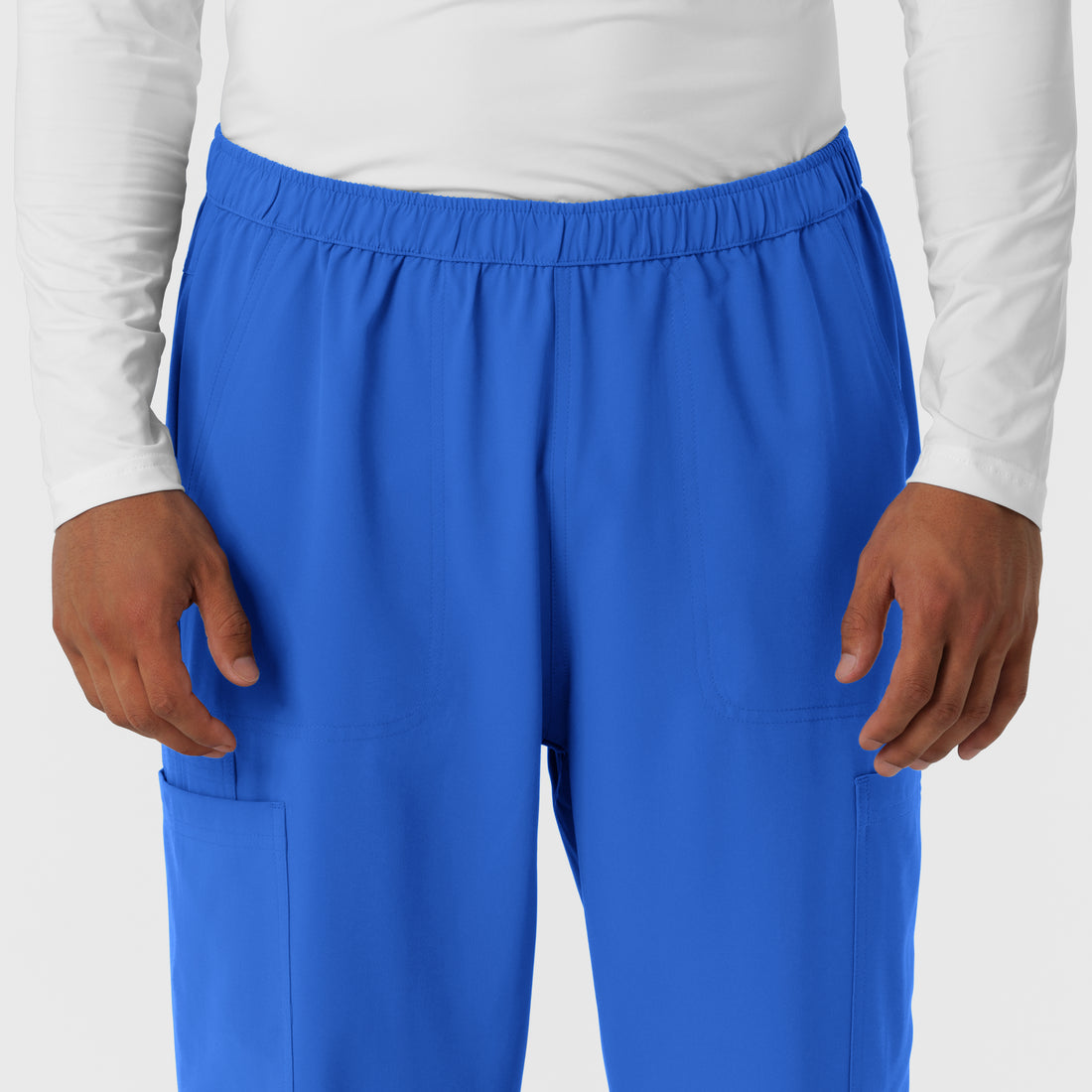 NURTUR Men's Straight Leg Cargo Scrub Pant Royal front detail