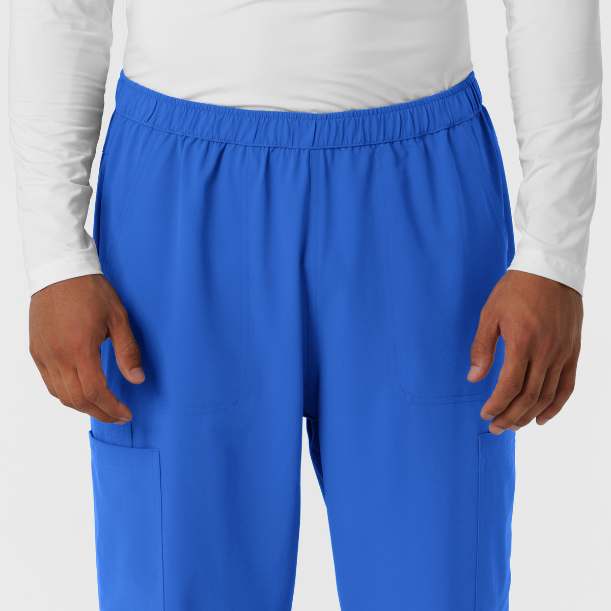 NURTUR Men's Straight Leg Cargo Scrub Pant Royal front detail