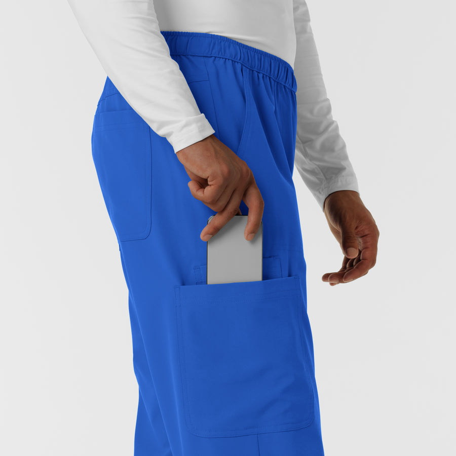 NURTUR Men's Straight Leg Cargo Scrub Pant Royal hemline detail