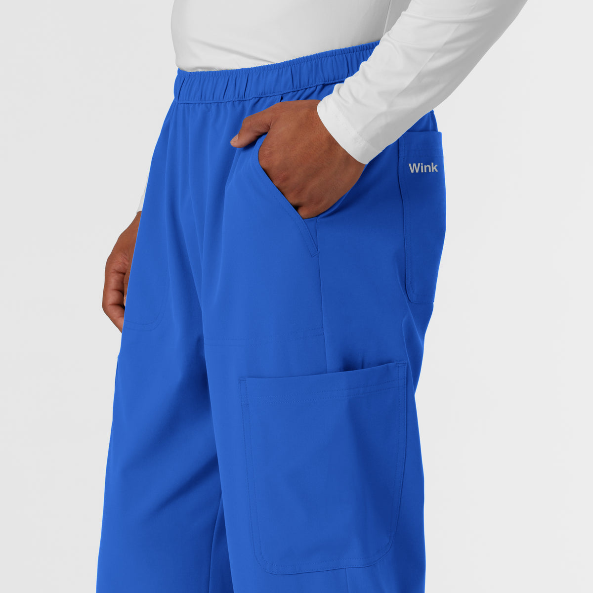 NURTUR Men's Straight Leg Cargo Scrub Pant Royal back detail