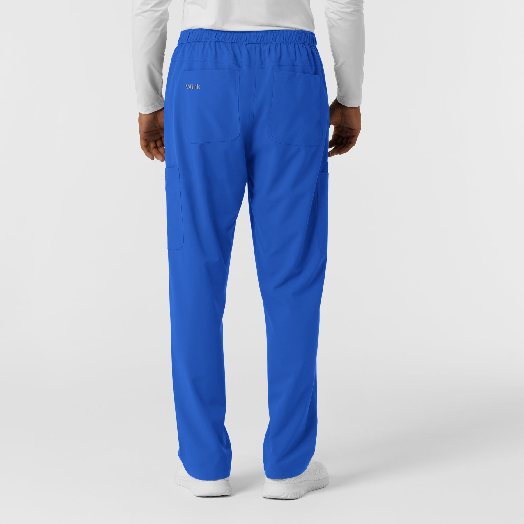 NURTUR Men's Straight Leg Cargo Scrub Pant Royal back view