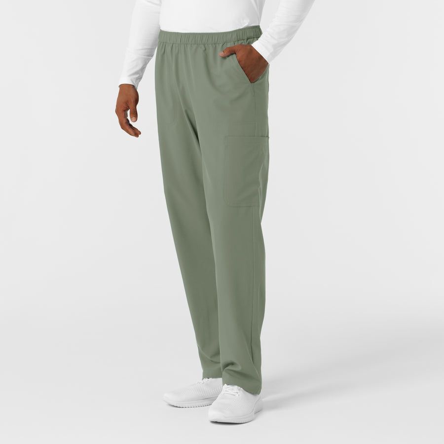 NURTUR Men's Straight Leg Cargo Scrub Pant Sage side view
